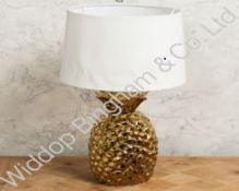 Lot to Contain 2 MW Design Gold Base Fabric Shade Table Lamps Combined RRP £100 (L1136)