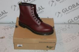 Boxed Brand New Pair of Doc Martens Cherry Red Size UK10 Smooth Finish Boots RRP £140