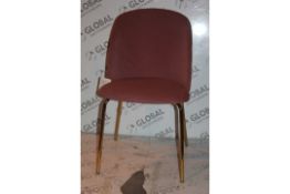 Lot to Contain 2 Dusky Pink Designer Dining Chairs Combined RRP £120 (Public Viewing and