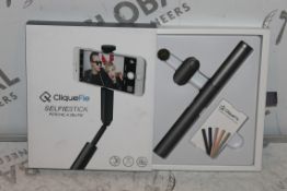 Lot to Contain 2 Cliquefue Selfie Stick in Space Grey Combined RRP £140