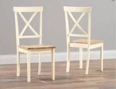 Lot to Contain 2 Assorted Wooden Slat Back Designer Dining Chairs Combined RRP £100 (17245) (