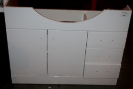 Gloss White 2 Door 3 Draw Vanity Unit RRP £120 (14904)(In Need of Attention) (Public Viewing and