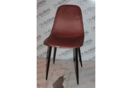 Lot to Contain 2 Dusky Pink Designer Dining Chairs Combined RRP £120 (Public Viewing and