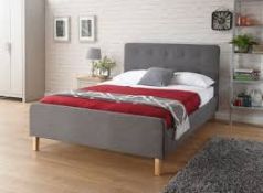 Grey Fabric Upholstered 5ft Ashbourne Dark Grey Bedstead RRP £599 (Public Viewing and Appraisals