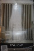Bagged Pair of Riva Home Eclipse Blackout Thermal Soft Furnishings Natural Curtains RRP £60 (