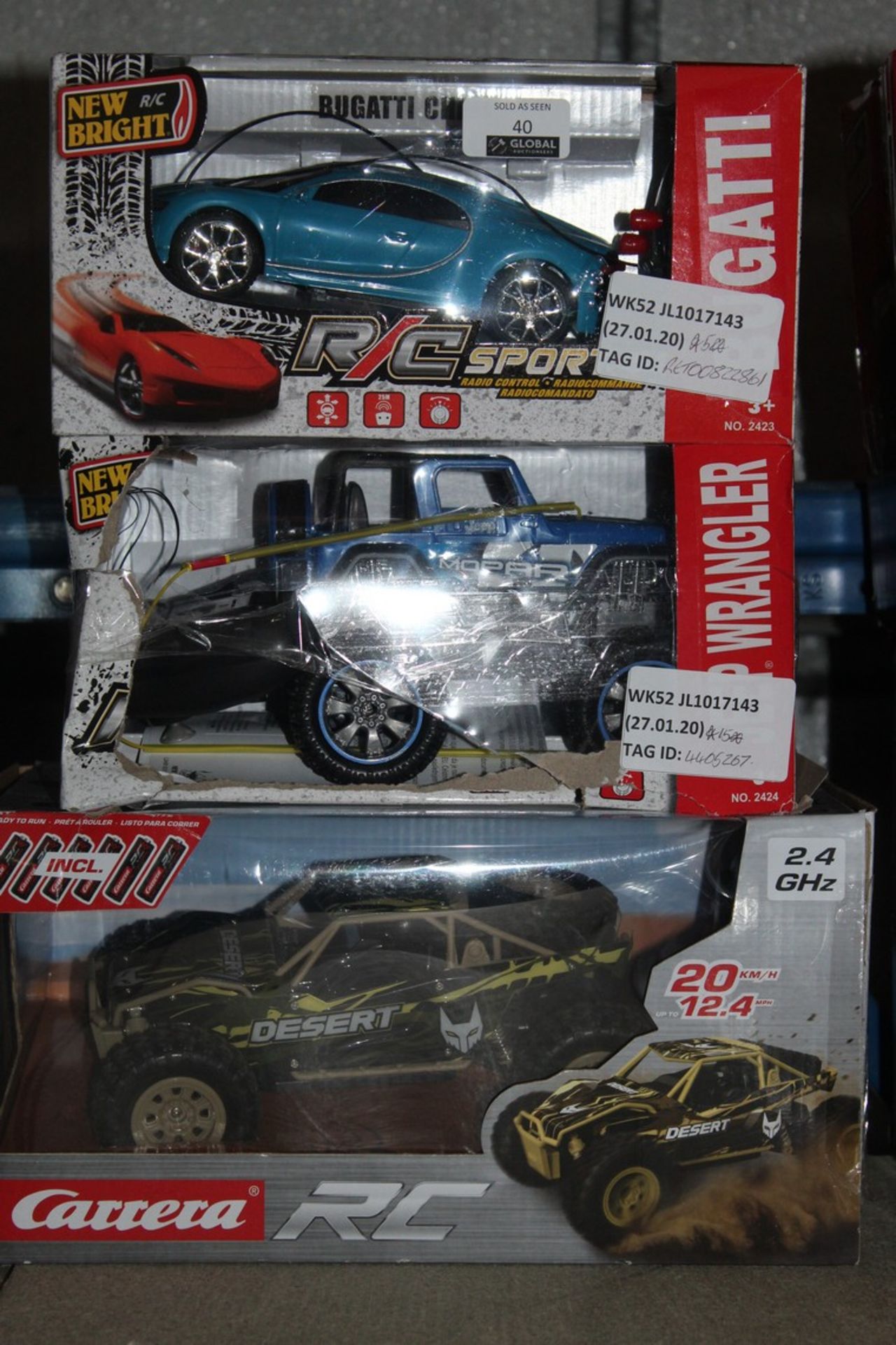 Boxed Assorted Small Carrera RC and New Bright Remote Control Cars RRP £20 - £30 Each (4405267)(