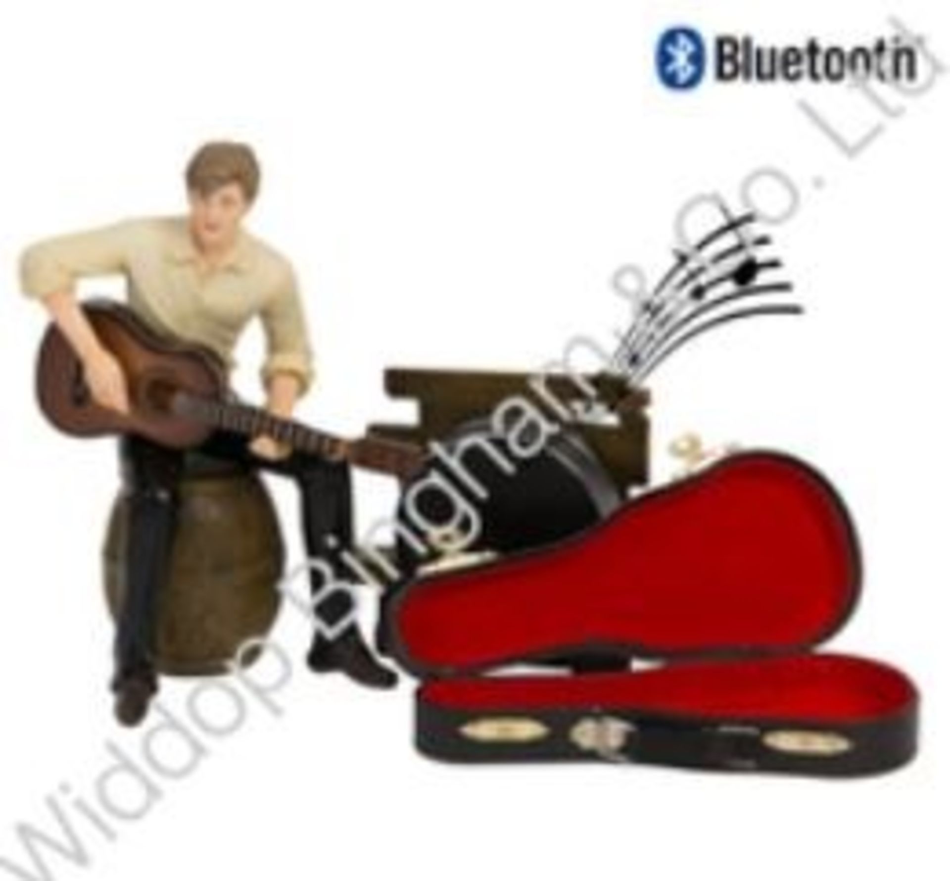 Boxed Musicology Bluetooth Speaker Man Playing Guitar Figurine RRP £90