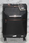 Ted Baker Medium 4 Wheel Black Take Flight Trolley Luggage Suitcase With Rose Gold Trim RRP £250 (