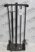 Iron and Clay Fire Poker Set RRP £100 (4104729) (Public Viewing and Appraisals Available)