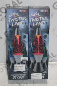 Boxed Red 5 Colour Changing Twister Lamps RRP £15 Each (RET00951591)(RET00172821)(4260262)(