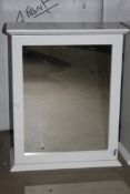 Boxed St Ives Solid White Wooden Single Door Mirrored Bathroom Cabinet RRP £80 (RET00795104) (Public