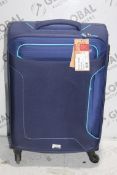 American Tourister Dark Blue Holiday Heat Soft Shell Spinner Suitcase RRP £65 (4254898) (Public