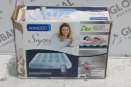 Boxed Aerobed Double Inflatable Air Mattress RRP £90 (4411220) (Public Viewing and Appraisals