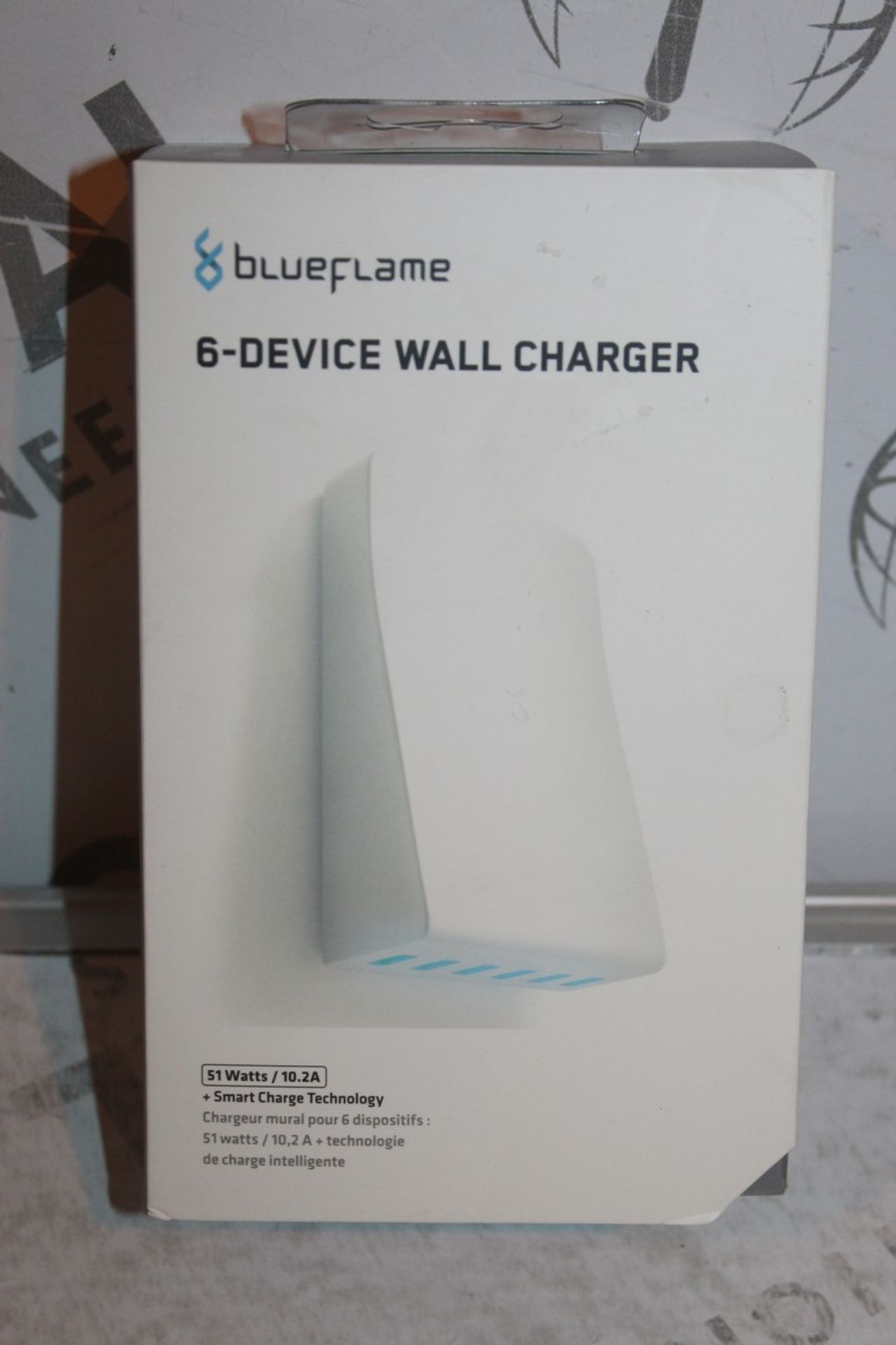 Lot to Contain 2 Boxed Brand New Blue Flame 6 Device USB Wall Chargers Combined RRP £90