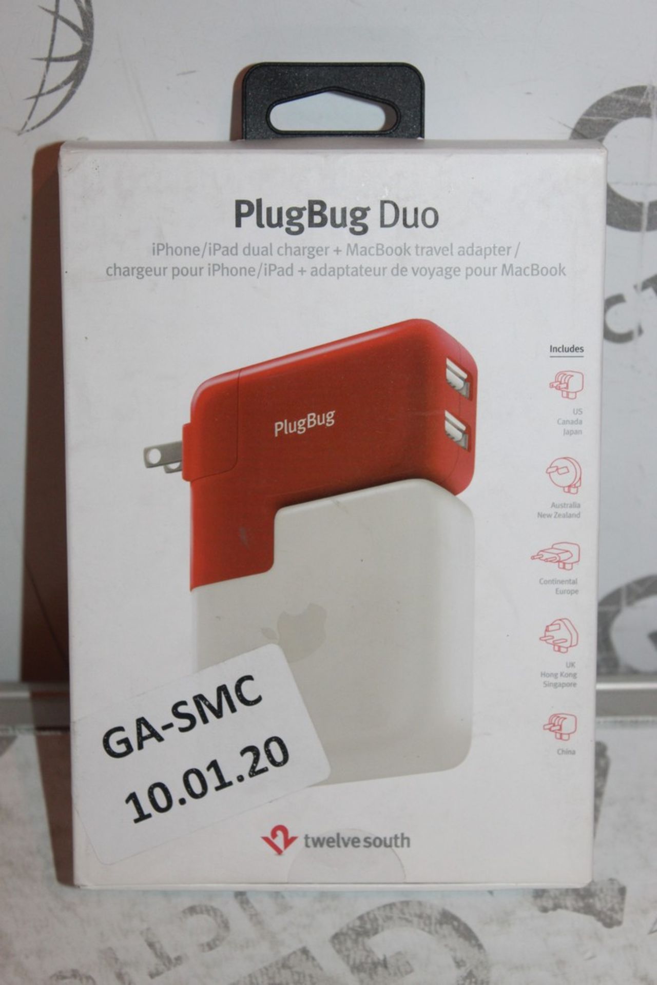 Lot to Contain 2 Boxed Plug Bug Duo Multi Adapter Travel Charging Plugs Combined RRP £120