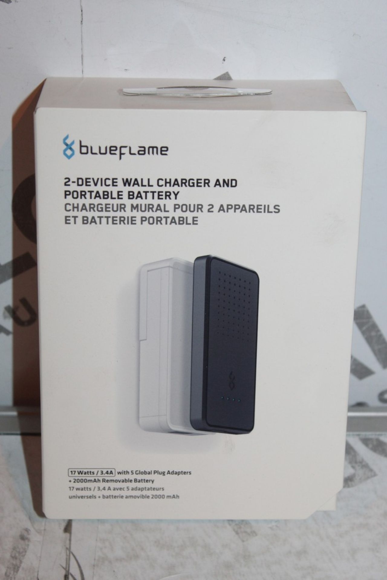 Lot to Contain 8 Brand New Blue Flame 2 Device Wall Chargers and Portable Battery Packs Combined RRP