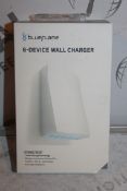 Lot to Contain 2 Boxed Brand New Blue Flame 6 Device USB Wall Chargers Combined RRP £90