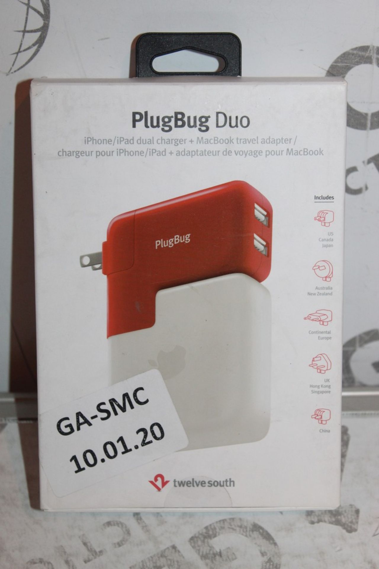 Lot to Contain 2 Boxed Plug Bug Duo Multi Adapter Travel Charging Plugs Combined RRP £120