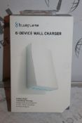 Lot to Contain 2 Boxed Brand New Blue Flame 6 Device USB Wall Chargers Combined RRP £90