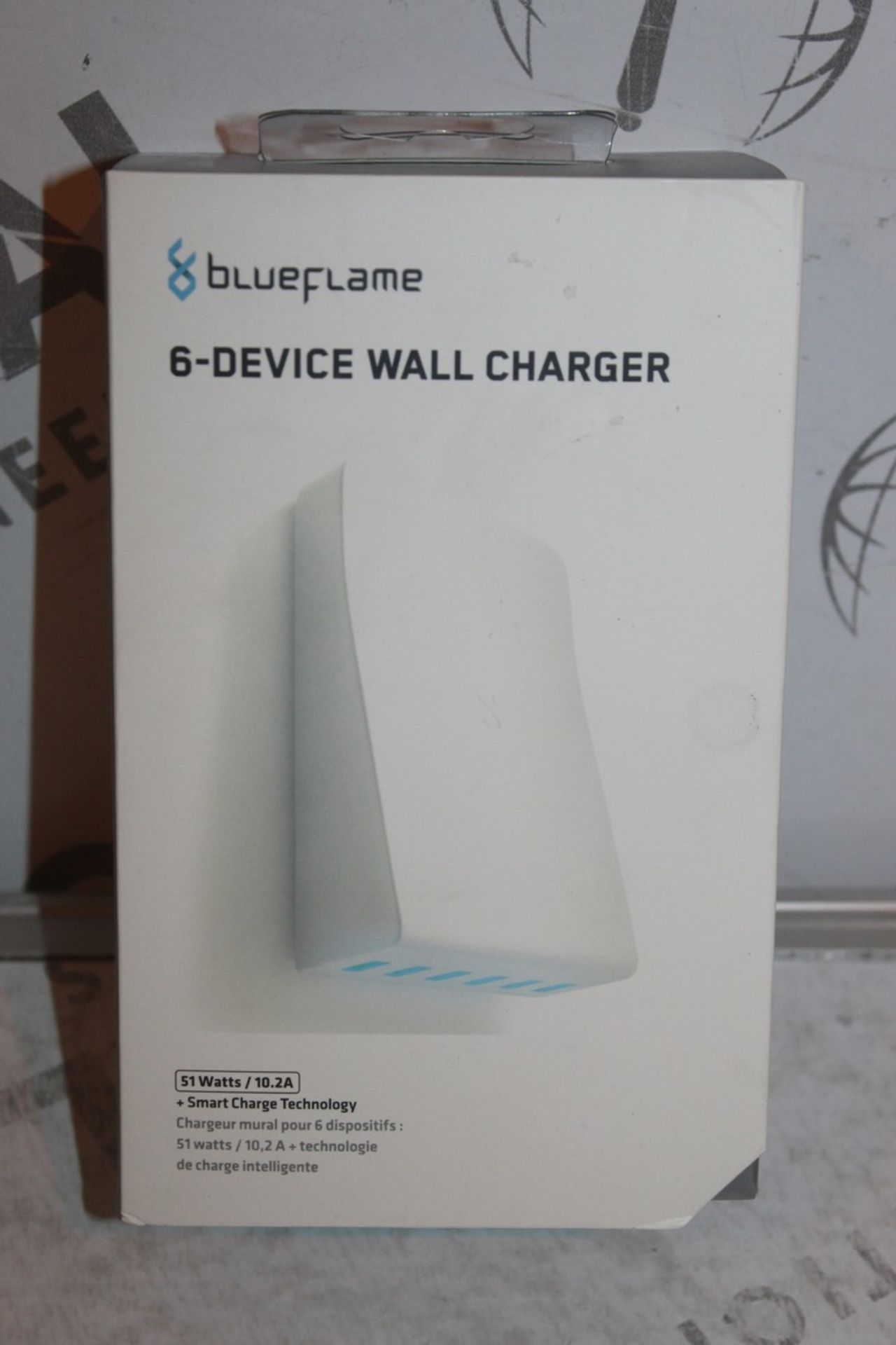 Lot to Contain 2 Boxed Brand New Blue Flame 6 Device USB Wall Chargers Combined RRP £90