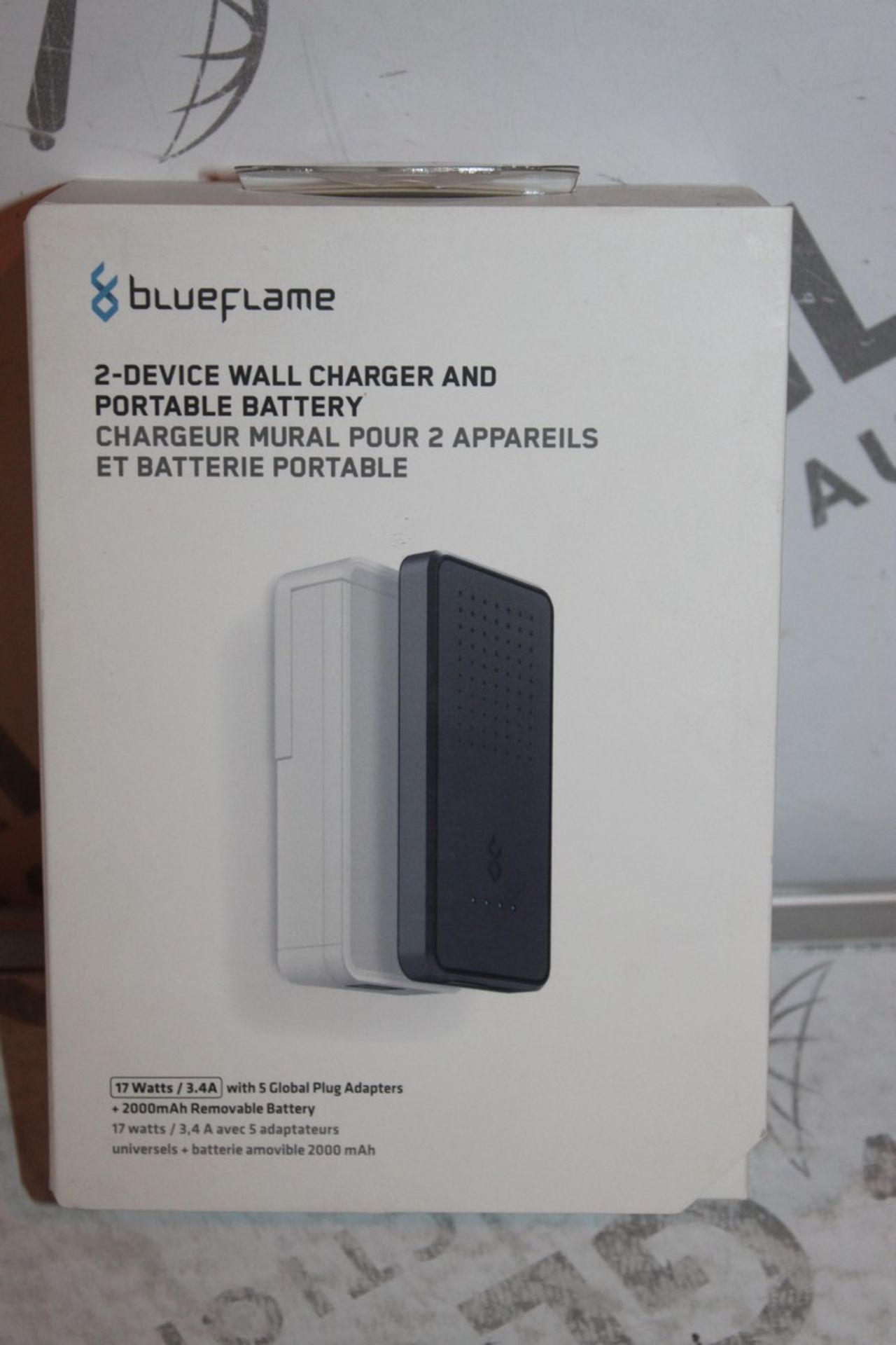 Lot to Contain 2 Boxed Blue Flame 2 Device Wall Chargers and Portable Batteries Combined RRP £75