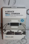 Lot to Contain 4 Brand New Blue Flame 4 Device Wall Chargers Combined RRP £120