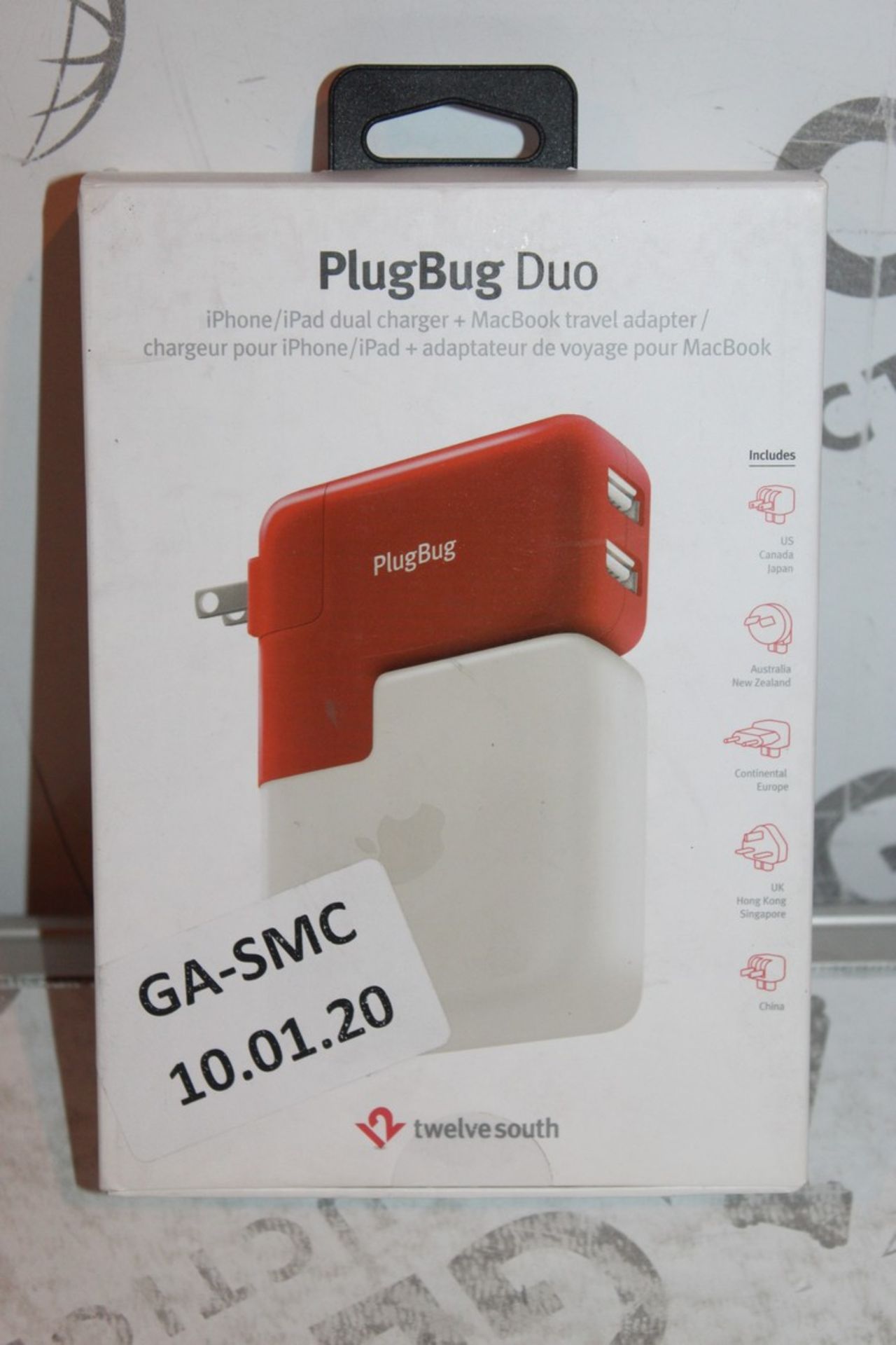 Lot to Contain 2 Boxed Plug Bug Duo Multi Adapter Travel Charging Plugs Combined RRP £120