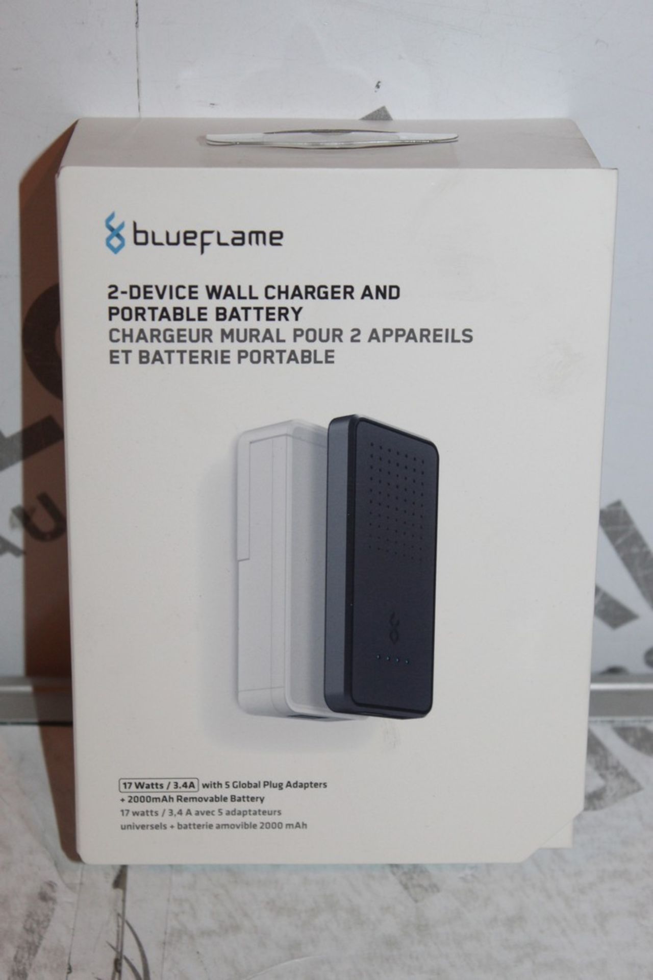 Lot to Contain 8 Brand New Blue Flame 2 Device Wall Chargers and Portable Battery Packs Combined RRP