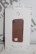 Lot to Contain 2 Assorted Iphone Xr Tan Leather Snap On Cases and Wallet Cases Combined RRP £100
