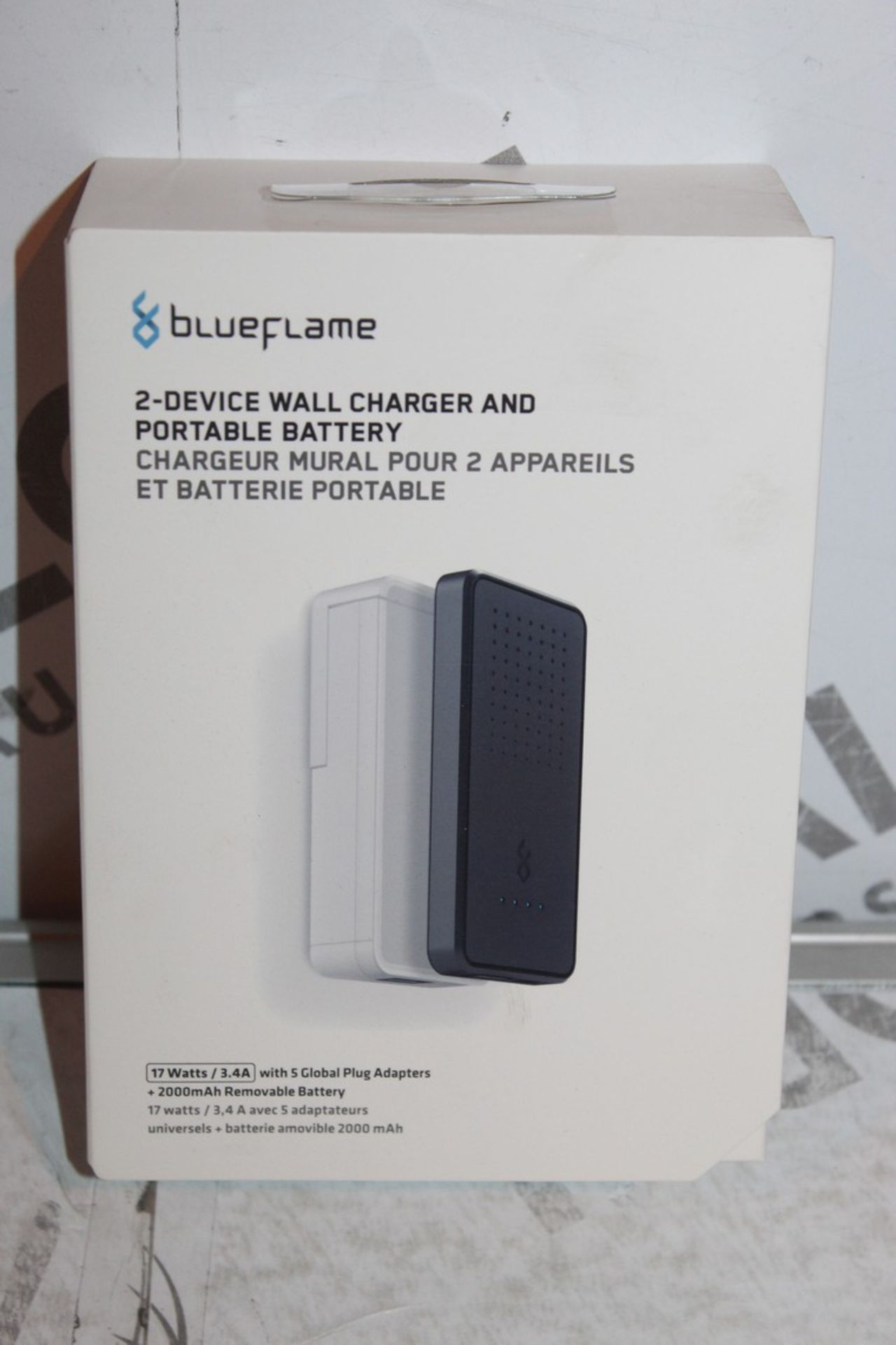 Lot to Contain 8 Brand New Blue Flame 2 Device Wall Chargers and Portable Battery Packs Combined RRP