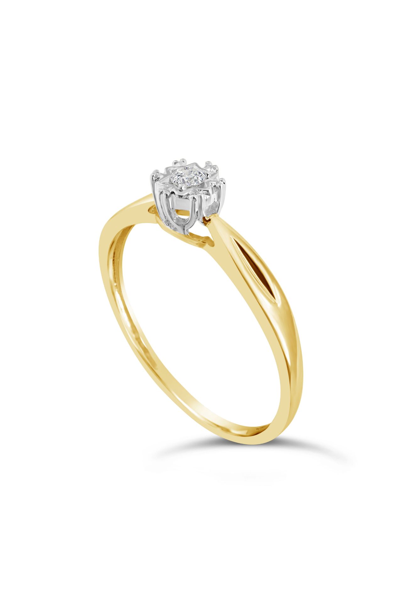 Yellow Gold diamond solitiare ring, Metal 9ct yell - Image 2 of 4