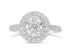 Round Brilliant cut diamond ring. With AGS Certifi