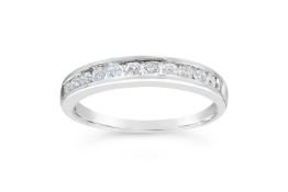 Diamond channel eternity ring, Metal 9ct White Gol