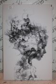 Smoke Grey Abstract Canvas Wall Art Picture, RRP £40.00 (15855) (Public Viewing and Appraisals