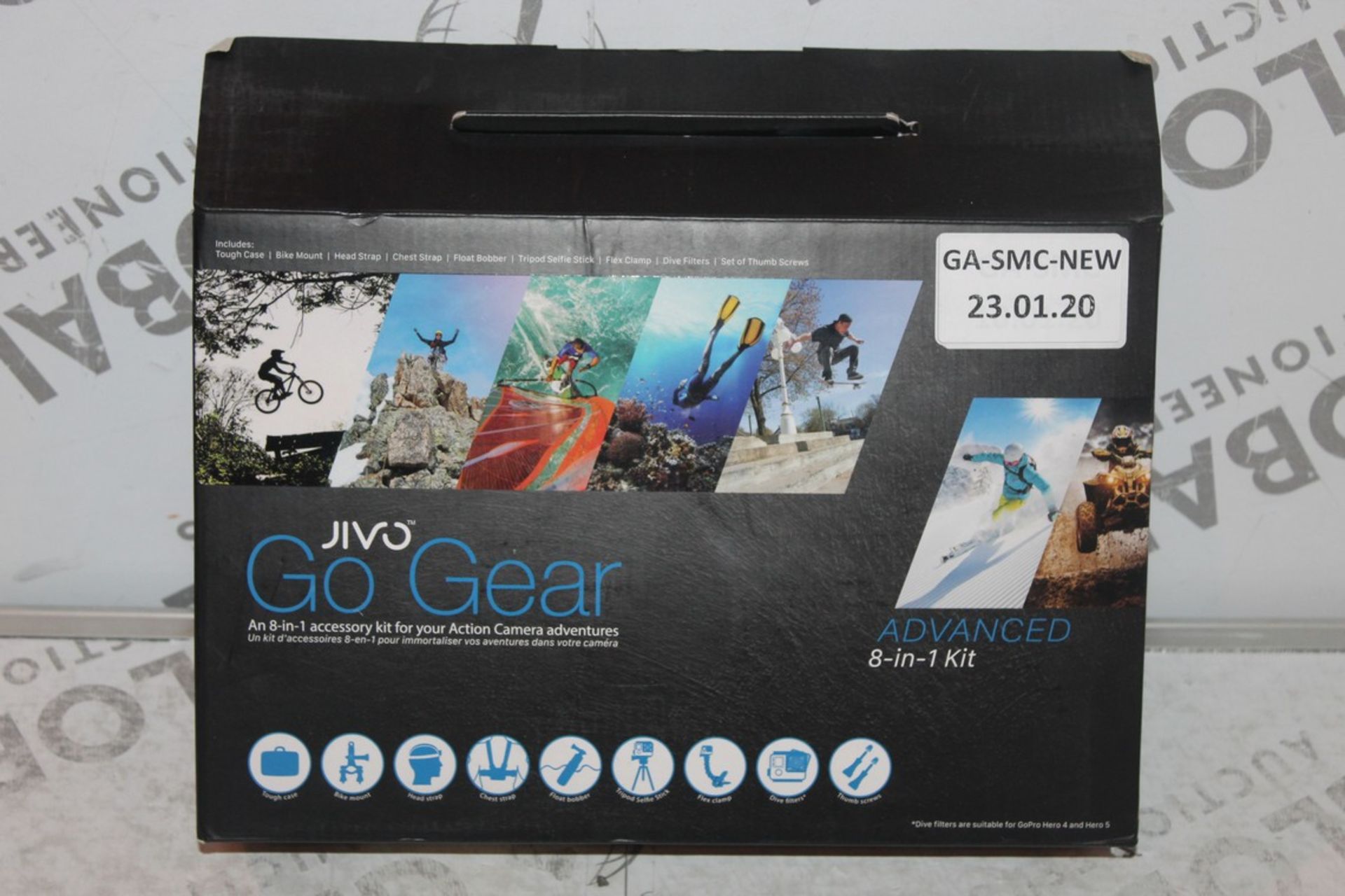 Box Jivo Go Gear 8 IN 1 Advanced Action Camera, Accessory Pack RRP£100.00