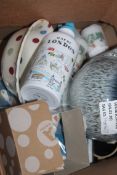 Lot to Contain an Assortment of Items to Include Christmas Candles, London Water Bottles, Denby