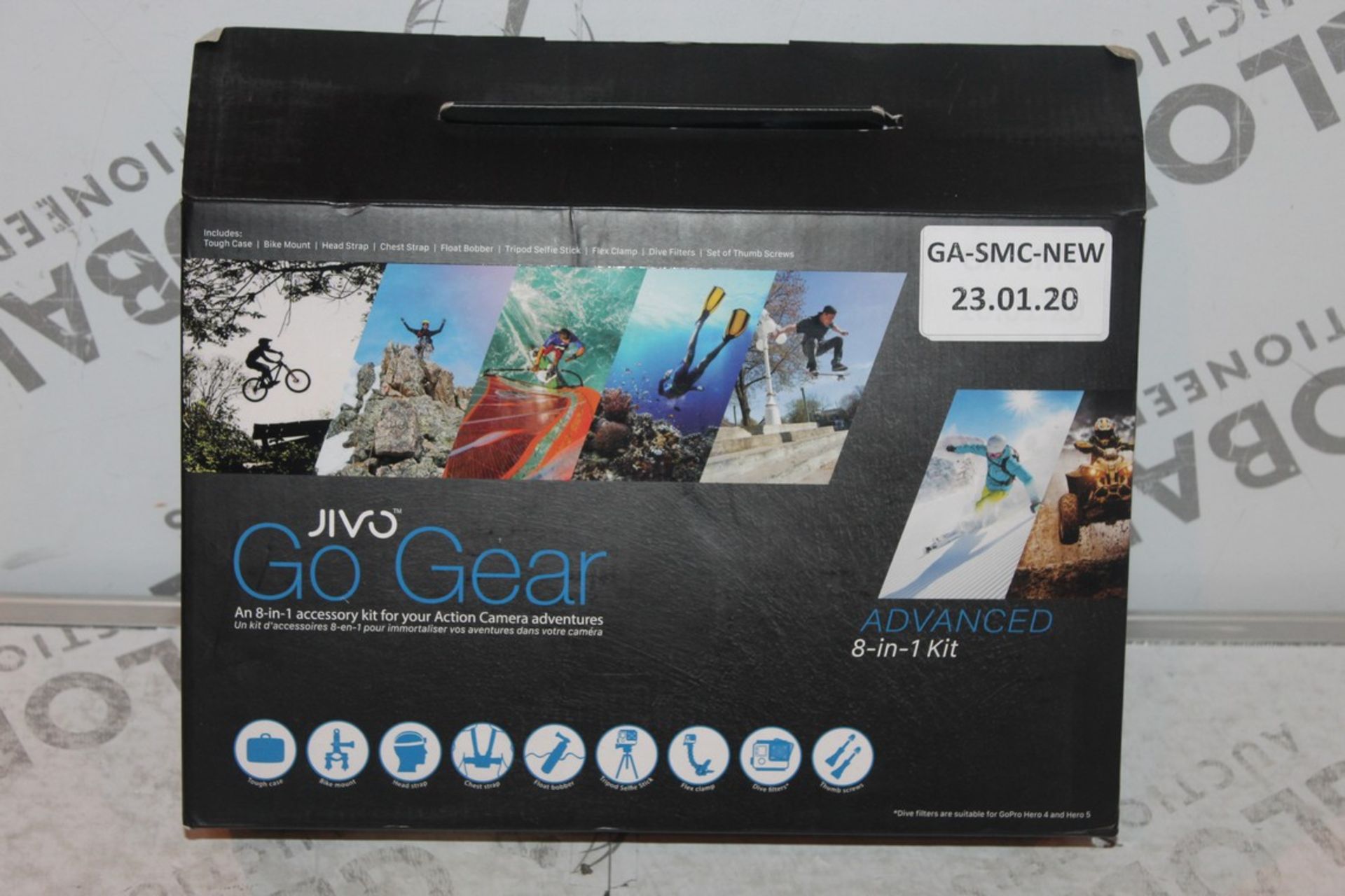 Box Jivo Go Gear 8 IN 1 Advanced Action Camera, Accessory Pack RRP£100.00