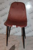 Pair of Dusky Pink, Designer Dining Chairs, RRP£100.00 (17245) (Public Viewing and Appraisals