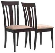Boxed Pair of Maple WOOD Brown Designer Dining Chairs, RRP£100.00 (17245) (Public Viewing and