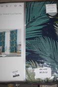 Lot to Contain 2 Assorted items, 90-90inch 60-90inch, Tropical Multi Island Curtains, Combined RRP£