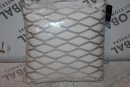Lot to Contain 2 Peacock Blue, Hotel White and Silver Scatter Cushions, RRP £50.00 (11209) (Public