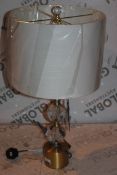 Boxed Jonathan Wye Triple Ball Glass and Gold Base Fabric Table Lamp, RRP£120.00 (17124) (Public