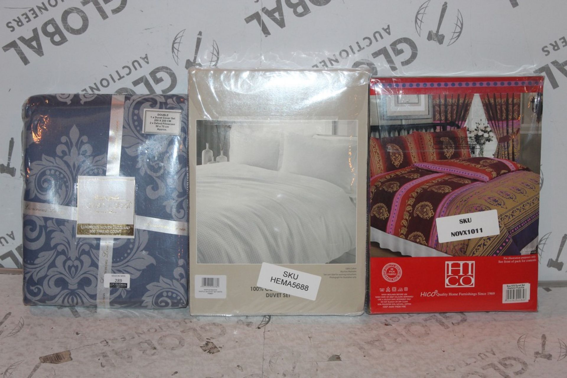 Lot to Contain 3 Assorted Bedding Items to Include Lavish Label Duvet Cover Sets, Super King-size