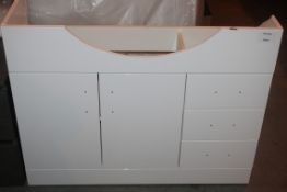 High Gloss 2 Door 3 Draw Vanity Unit RRP £120 (In Need of Attention) (14904) (Public Viewing and