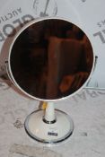 White Pedistool Magnifying Mirror, RRP £50.00 (17003) (Public Viewing and Appraisals Available)