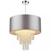Boxed Lopez None Electric Faux Silk Shade, Clear Acrylic Droppers, Celling Light Shade, RRP£90.00 (
