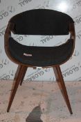 Grey Fabric Curved Back Designer Dining Chair, RRP £130.00 (17245) (Public Viewing and Appraisals