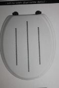 Boxed Premier Zinc Alloy White Diamante Toilet Seat, RRP £50.00 17272 (Public Viewing and Appraisals