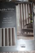 Lot to Contain to Contain 2 Pairs of Ashley Wild, Fully Lined Eyelet Headed Tarter Oyster Curtains,