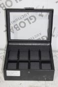 Brown Leather Dulwich 8 Compartment Watch Box in Black RRP £85 (RET00816171) (Public Viewing and